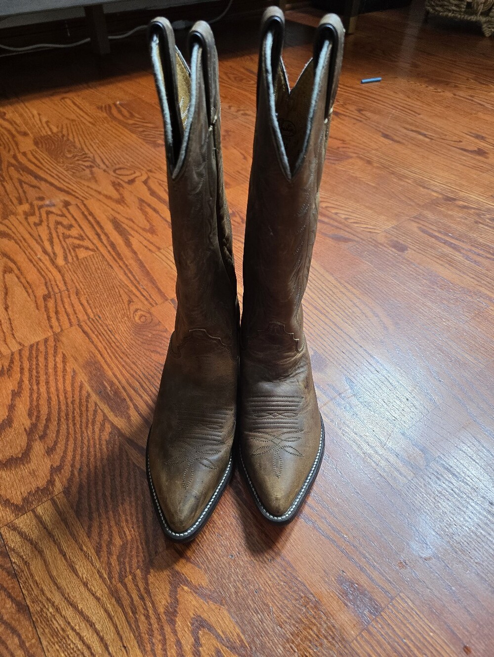 Vintage Justin Boots Womens 5.5 B Bay Apache Distressed Leather Cowgirl L4935